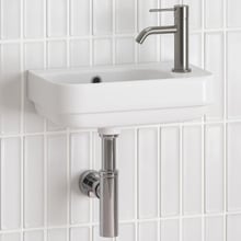 Sabina 450mm Gloss White Ceramic Wall Hung Basin with Overflow